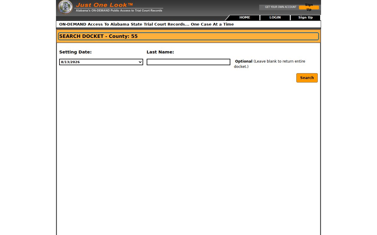 Pike County setting date docket search form
