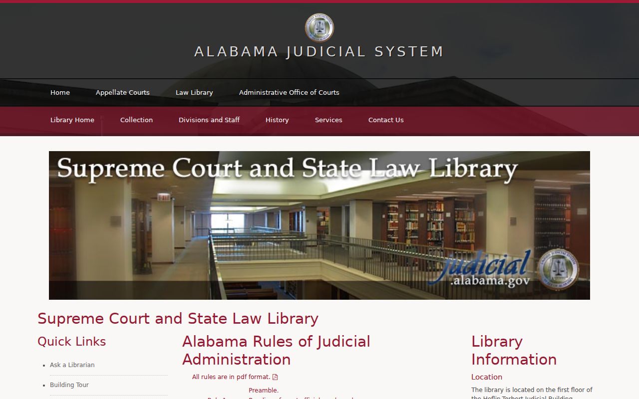 Alabama Rules of Judicial Administration index