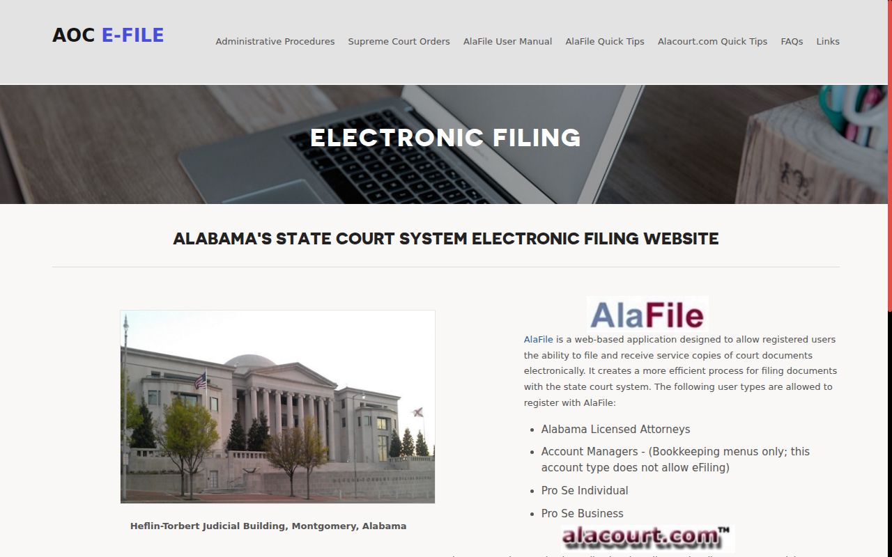 Pike County court docket systems including AlaFile and Alacourt
